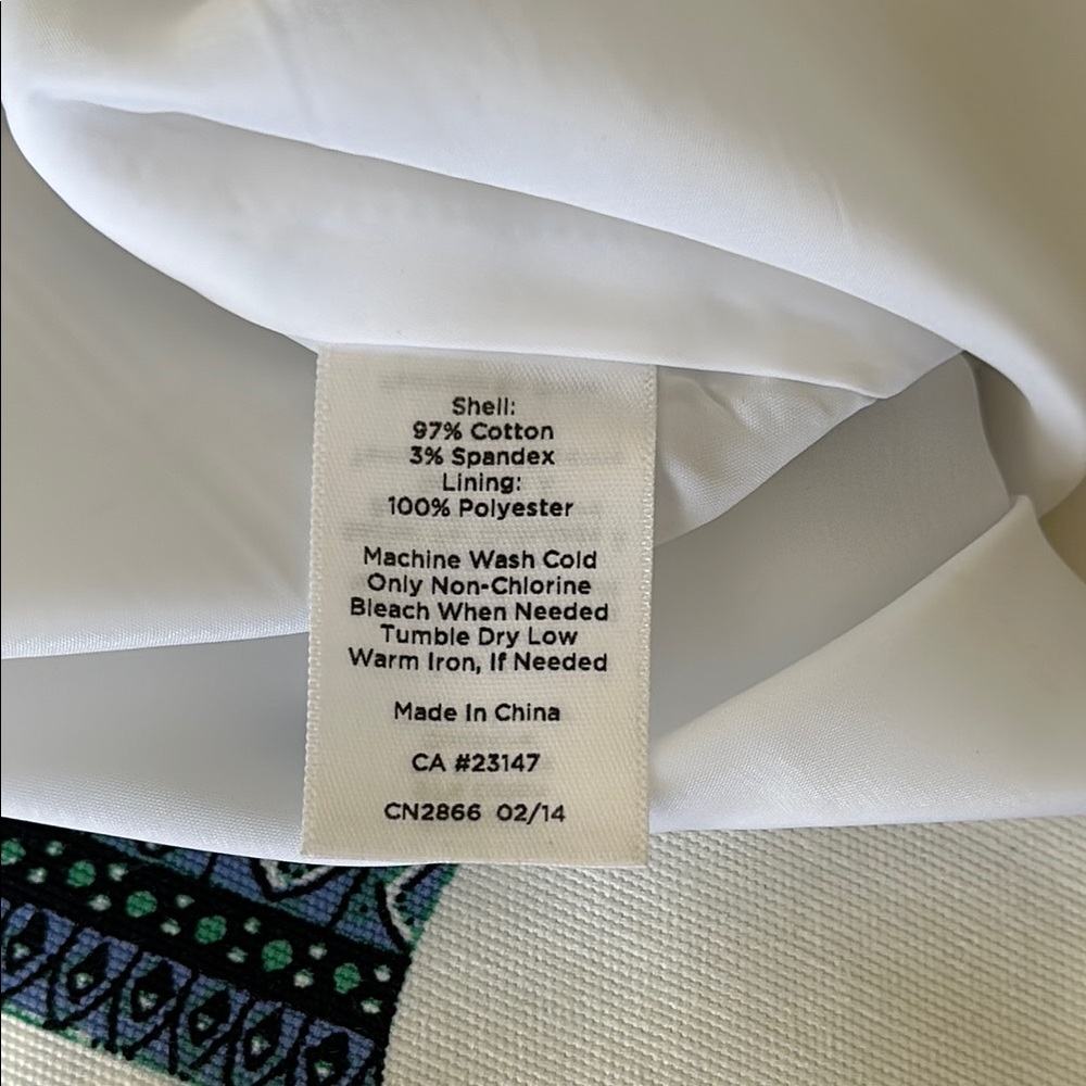 Talbots White and Blue goblet print modest Mini Skirt - Picture 6 of 7